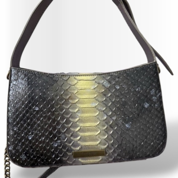 Kurt Geiger NWT Bond Snake Embossed Bronze Sparkle w Dustbag - Picture 6 of 10